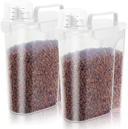 5-7Lbs Cat Dog Storage Container, Portable Pet Food Containers with Upgraded Large Spout and Cup, Small Animal Kibble Dispenser for Bird Seed, Oatmeal, Rice, Flour, Brown Sugart-Dark Green