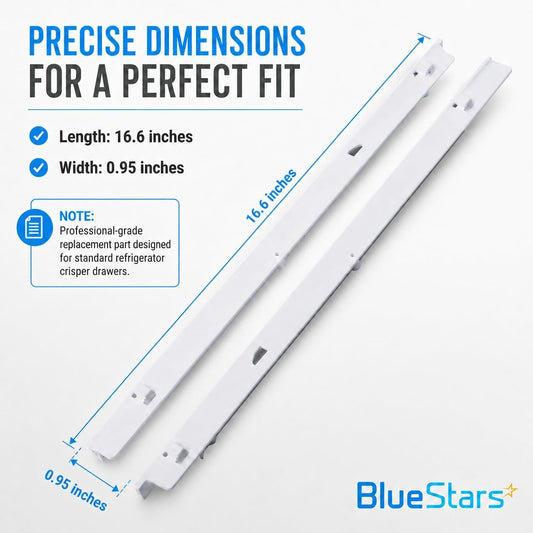 240530601(Left) & 240530701(Right) Refrigerator Pan Hangers, Drawer Slide Rail Replacement, Drawer Hanger – For Kenmore & Frigidaire Refrigerators – Replaces 240460401, 240460501