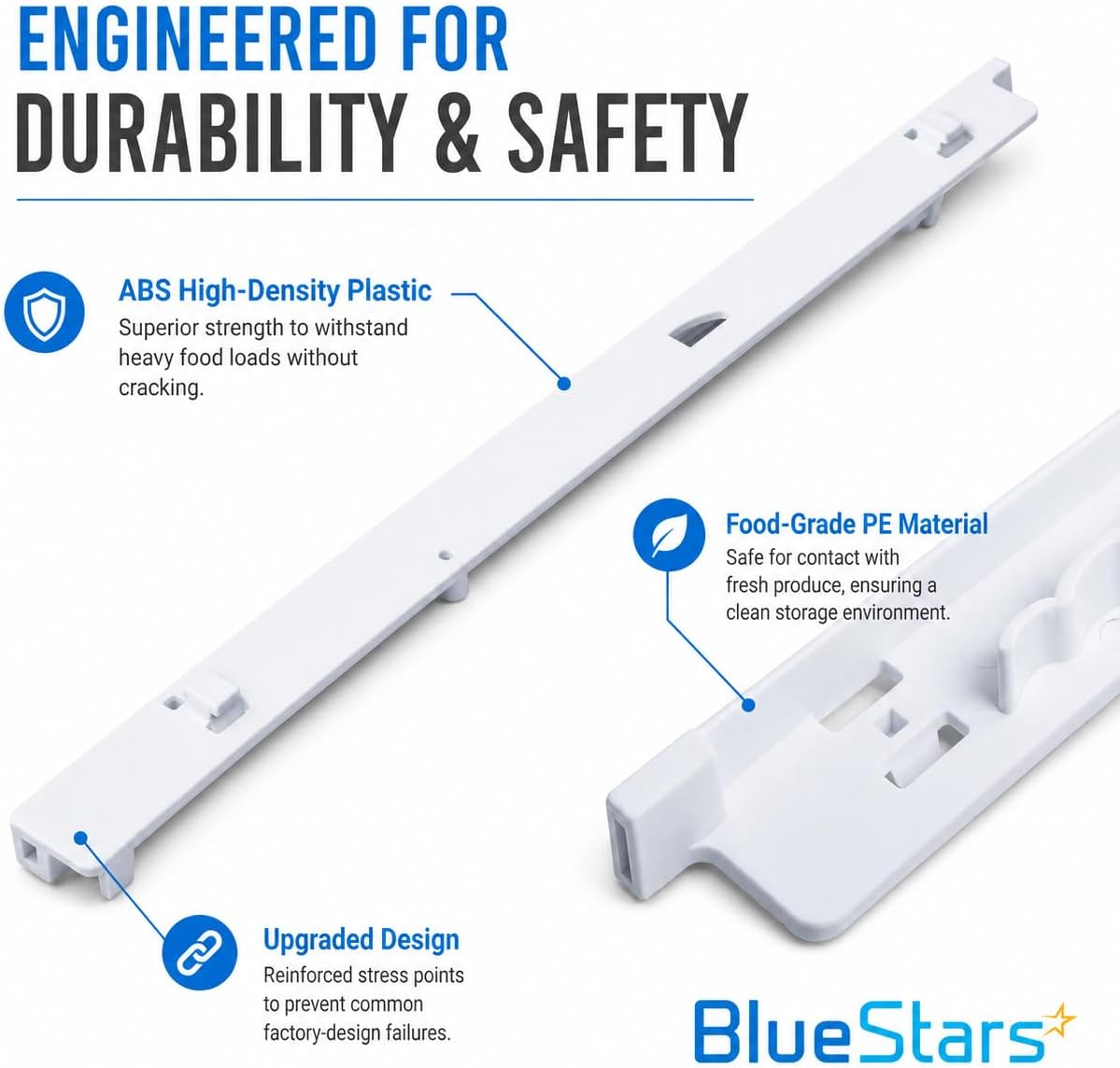 240530601(Left) & 240530701(Right) Refrigerator Pan Hangers, Drawer Slide Rail Replacement, Drawer Hanger – For Kenmore & Frigidaire Refrigerators – Replaces 240460401, 240460501