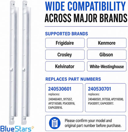 240530601(Left) & 240530701(Right) Refrigerator Pan Hangers, Drawer Slide Rail Replacement, Drawer Hanger – For Kenmore & Frigidaire Refrigerators – Replaces 240460401, 240460501