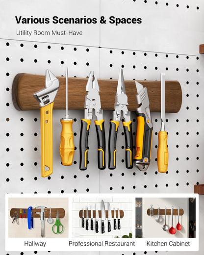 Magnetic Knife Holder, 16 Inch Acacia Wood Knife Strip for Wall or Fridge