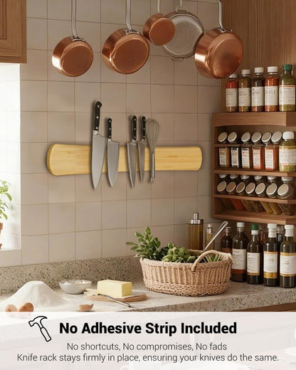Magnetic Knife Holder, 16 Inch Acacia Wood Knife Strip for Wall or Fridge