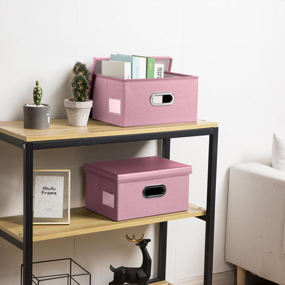 Large Collapsible Storage Bin with Lid Leather Fabric Foldable Storage Box Organizer Containes Basket Cube with Cover for Home Bedroom Closet Office Nursery Black (17.7x11.8x11.8)