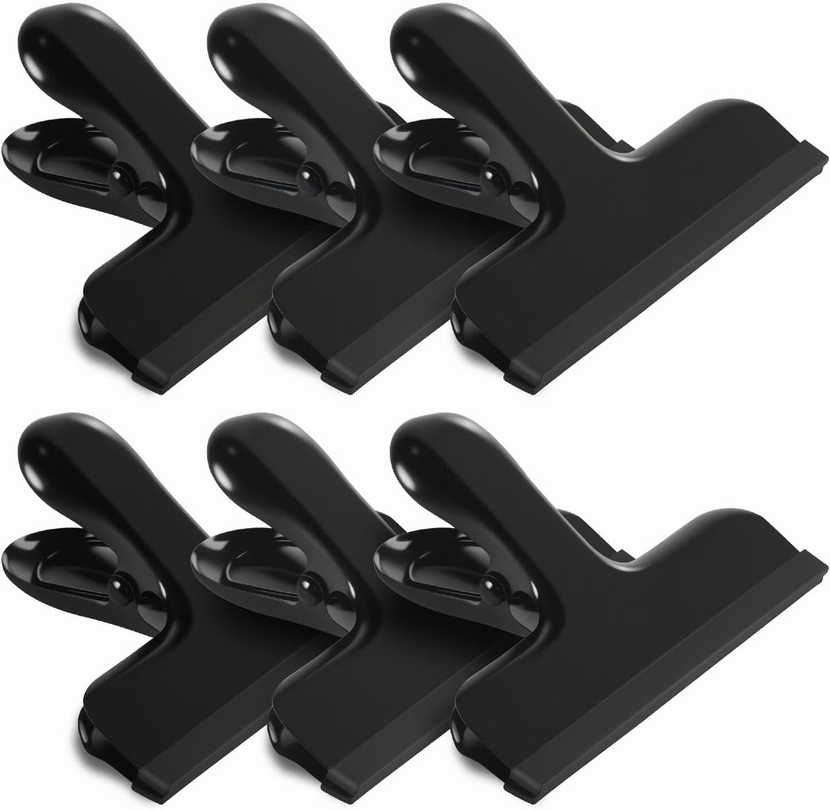 12 Pack Stainless Steel Chip Bag Clips Covered with Silicone - NO More Sharp Edges - Color Coded for Food Bags - Air Tight Seal, Heavy Duty for Kitchen and Office, 3 Inches