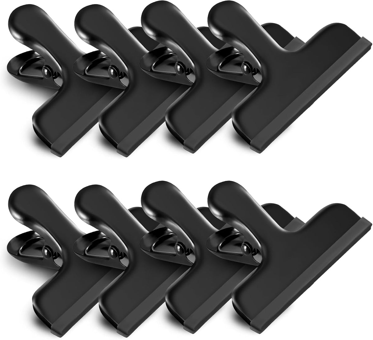 12 Pack Stainless Steel Chip Bag Clips Covered with Silicone - NO More Sharp Edges - Color Coded for Food Bags - Air Tight Seal, Heavy Duty for Kitchen and Office, 3 Inches