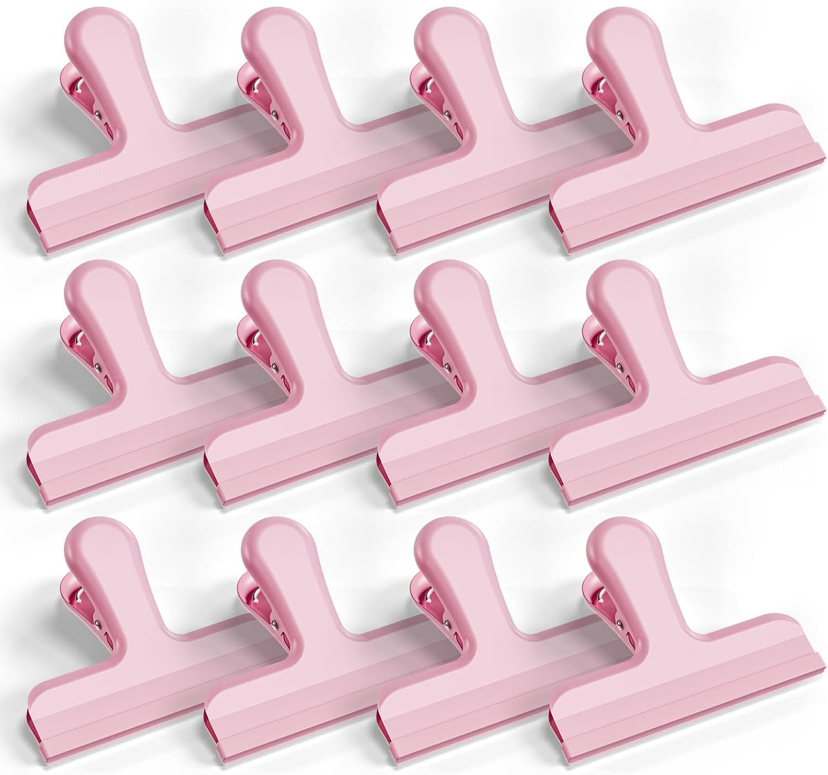 12 Pack Stainless Steel Chip Bag Clips Covered with Silicone - NO More Sharp Edges - Color Coded for Food Bags - Air Tight Seal, Heavy Duty for Kitchen and Office, 3 Inches