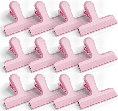 12 Pack Stainless Steel Chip Bag Clips Covered with Silicone - NO More Sharp Edges - Color Coded for Food Bags - Air Tight Seal, Heavy Duty for Kitchen and Office, 3 Inches