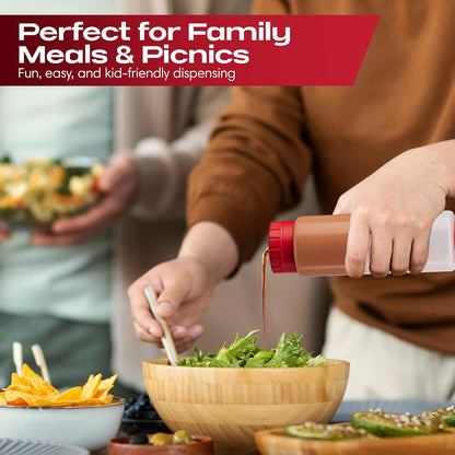 Chef Master Squeeze Bottle for Sauces (20oz) - Inverted, FIFO Refillable Bottle - Condiment Squeeze Container for Liquids, Sauce, Batter & Dressing - Made for Restaurants, Diners & Food Trucks - 90291