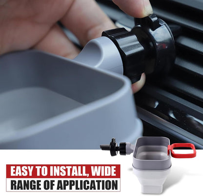 Sauce Holder, 2-in-1 Car Sauce Dipping Clip, Multifunctional Mobile Phone Key Coin Air Vent Storage Box, Universal Foldable Portable Accessories for Cars (Gray)