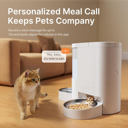 Automatic Cat Feeder and Water, 5G WiFi App Control Cat Dry Food Dispenser