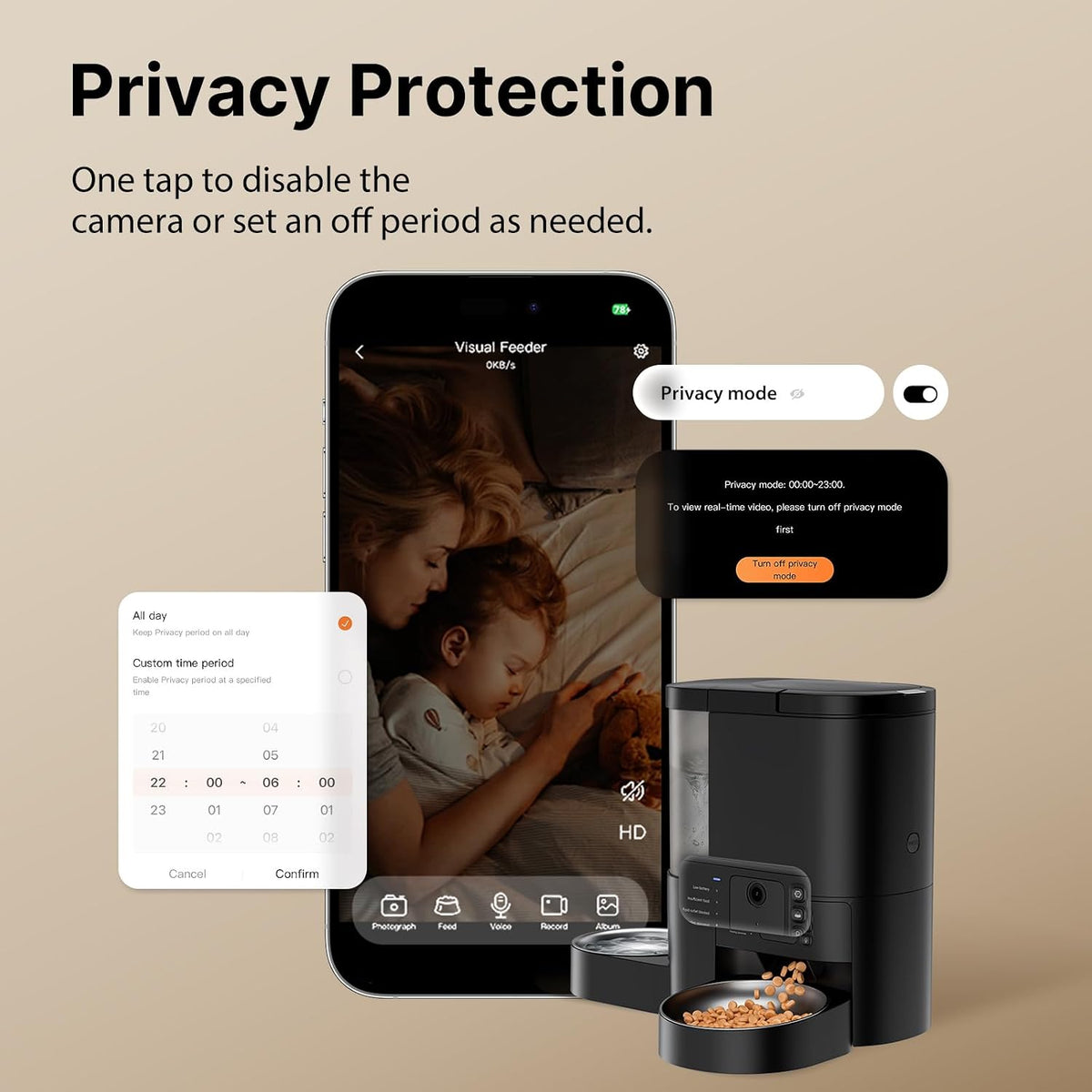 Automatic Cat Feeder and Water, 5G WiFi App Control Cat Dry Food Dispenser