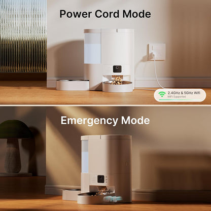 Automatic Cat Feeder and Water, 5G WiFi App Control Cat Dry Food Dispenser