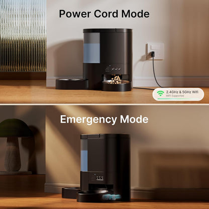 Automatic Cat Feeder and Water, 5G WiFi App Control Cat Dry Food Dispenser