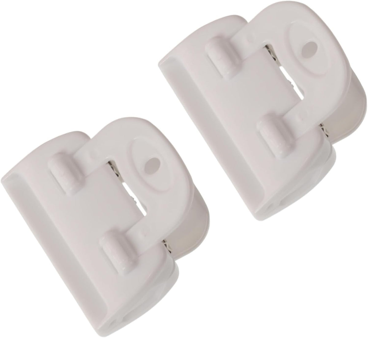 2-Pack White Food Storage Clips - Reusable Plastic Bag Sealer for Kitchen, Moisture Proof Snack Bag Clips with Foldable Handle & Hanging Holes (Small)