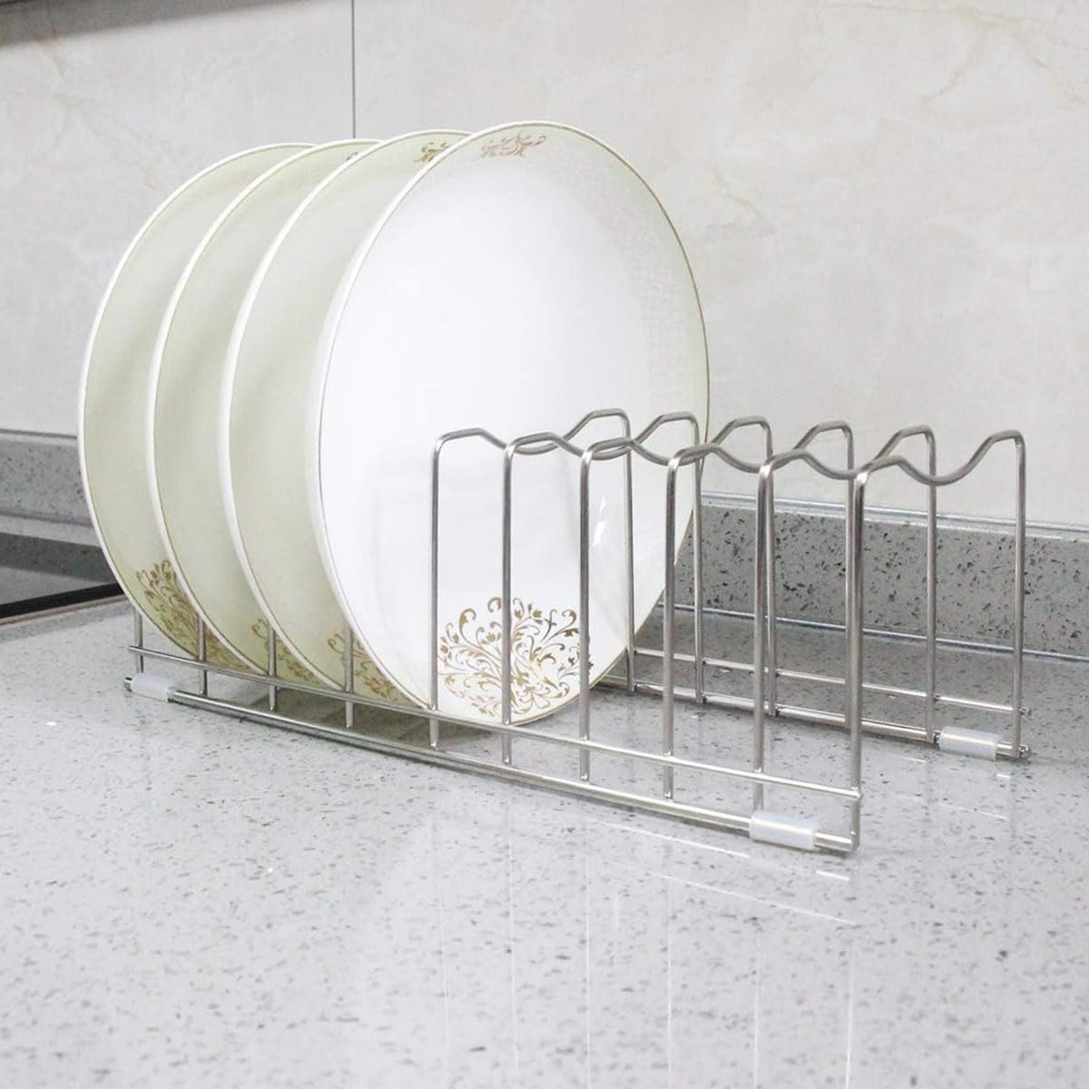 Lid Organizer Pot Lid Organizer 10-Tier Pot Lid Rack Holder Suitable for Bakeware Dish Plate, Cutting Boards, Pots & Pans, Serving Trays, Reusable Containers in Cabinet Pantry