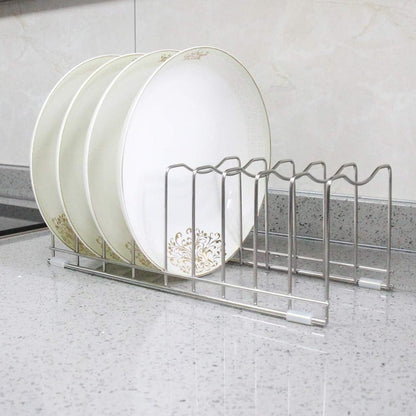 Lid Organizer Pot Lid Organizer 10-Tier Pot Lid Rack Holder Suitable for Bakeware Dish Plate, Cutting Boards, Pots & Pans, Serving Trays, Reusable Containers in Cabinet Pantry