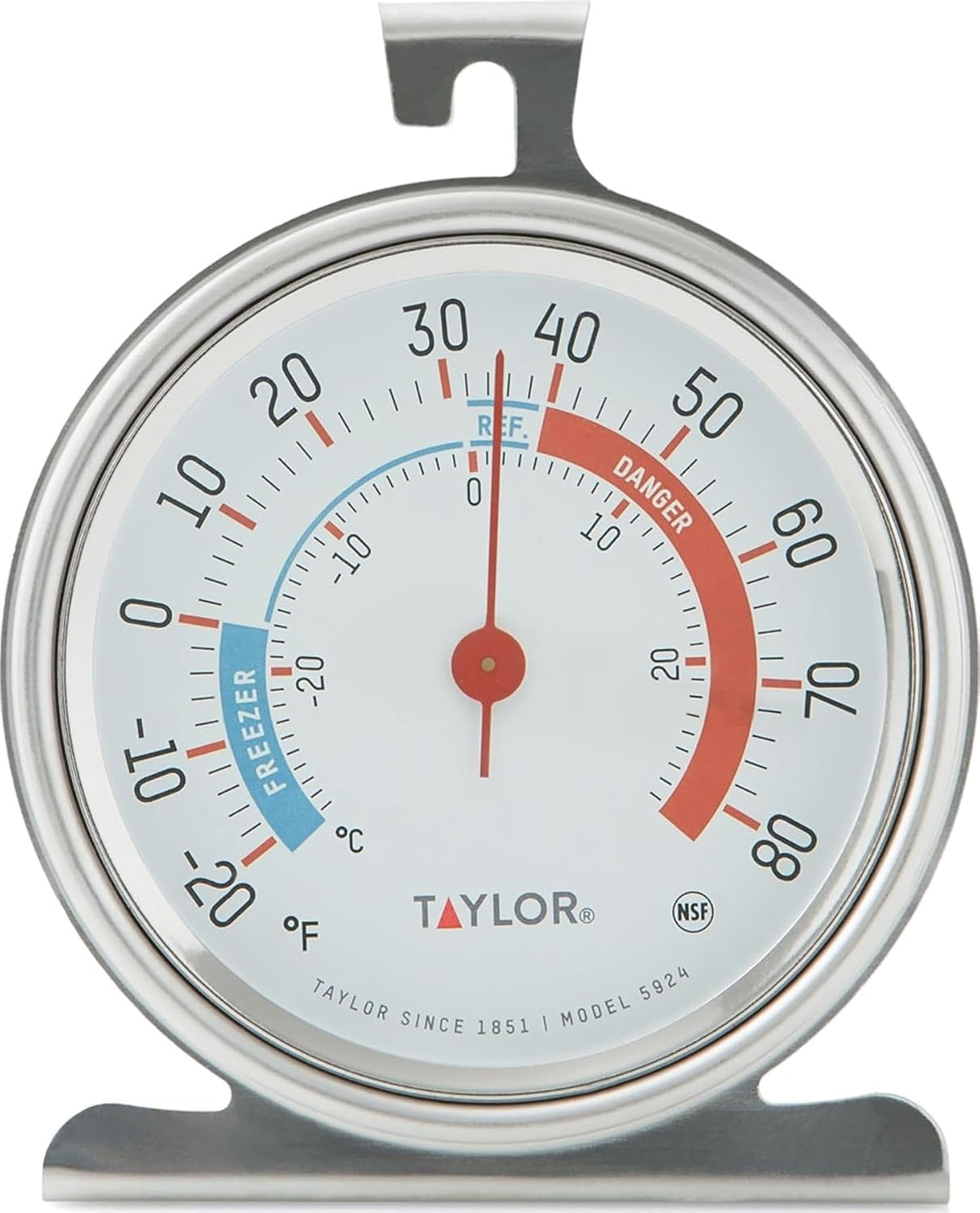 Precision Products 5924 Large Dial Kitchen Refrigerator and Freezer Kitchen Thermometer, 3 Inch Dial,Silver