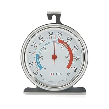 Precision Products 5924 Large Dial Kitchen Refrigerator and Freezer Kitchen Thermometer, 3 Inch Dial,Silver