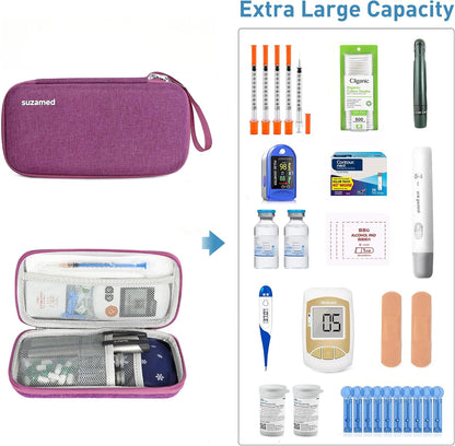 Insulin Cooler Travel Case,EVA Insulation Travel Medicine Kit with 2 Ice Packs for Diabetes Care,Insulin Pen and Other Diabetic Supplies (Black)