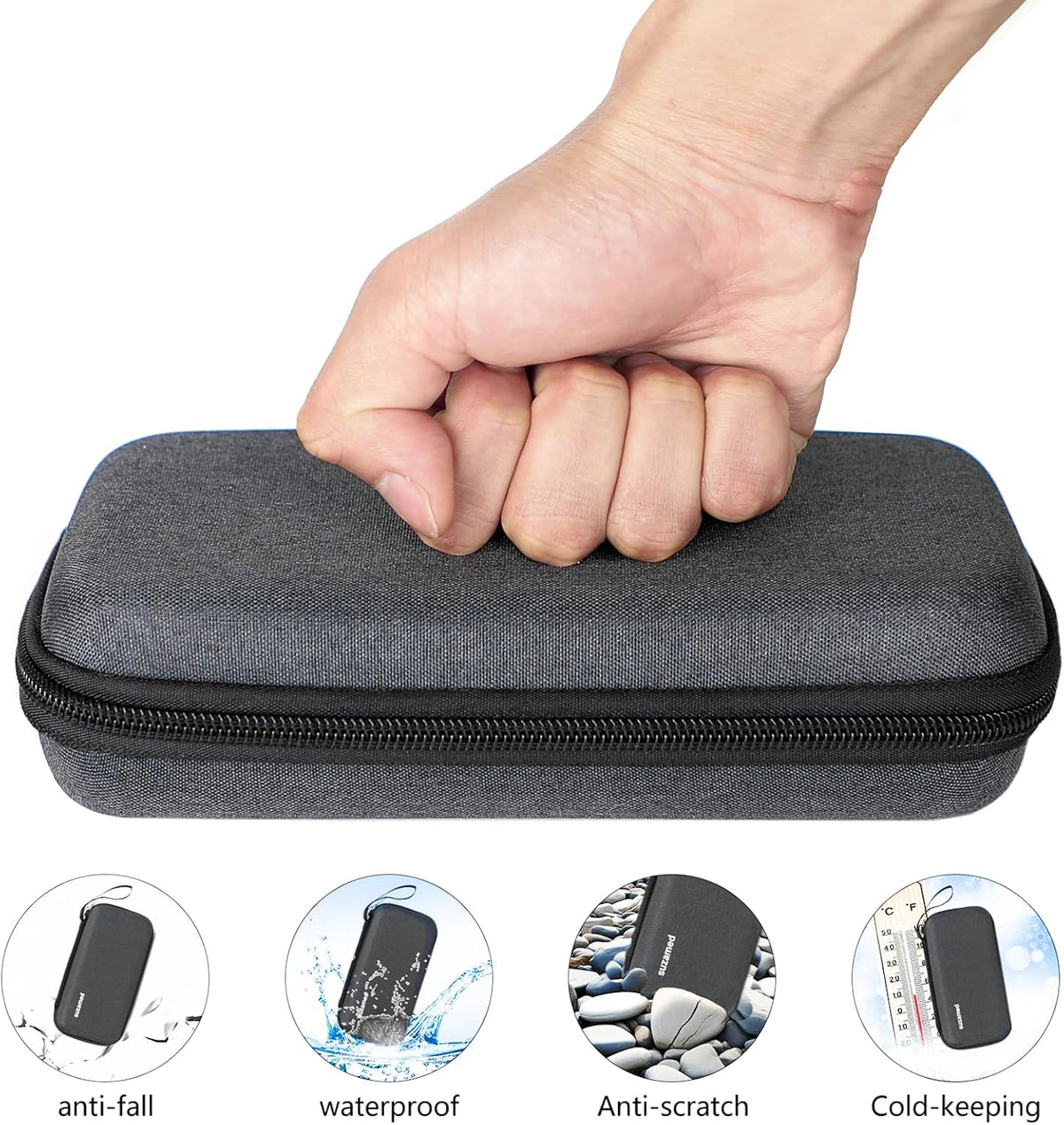 Insulin Cooler Travel Case,EVA Insulation Travel Medicine Kit with 2 Ice Packs for Diabetes Care,Insulin Pen and Other Diabetic Supplies (Black)