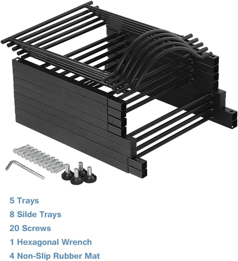 Water Cooler Jug Rack Dispenser 5 Tier Heavy Duty Detachable Metal Water Bottle Storage Shelf Organizer for 5 Gallon Water Jug Holder for Home Office Kitchen Breakroom