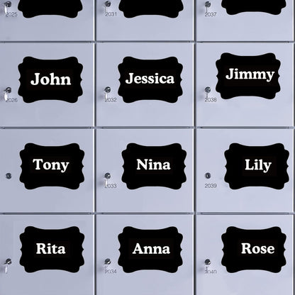 18 Extra Large Reusable Chalkboard Labels, 5 x 7 Inch Vinyl | 18 cuttable black vinyl chalkboard labels for storage bins, pantry containers, classroom supplies, garage totes, and signs