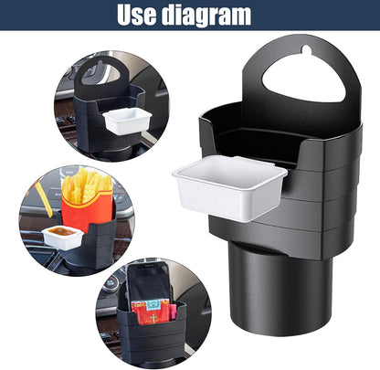 1 PC French Fry Holder, Plastic Storage Box, Waterproof Sauce Container, Center Console Organizer, Multifunctional Auto Interior Decoration, Universal for Most Cars, Trucks (Black)