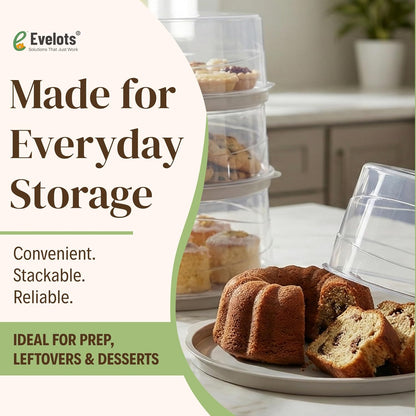 Evelots 10-Inch Airtight Food Storage Container with Lid - Portable Carrier for Pies, Cakes, Cupcakes & More - BPA-Free Clear Plastic - Secure & Easy Transport
