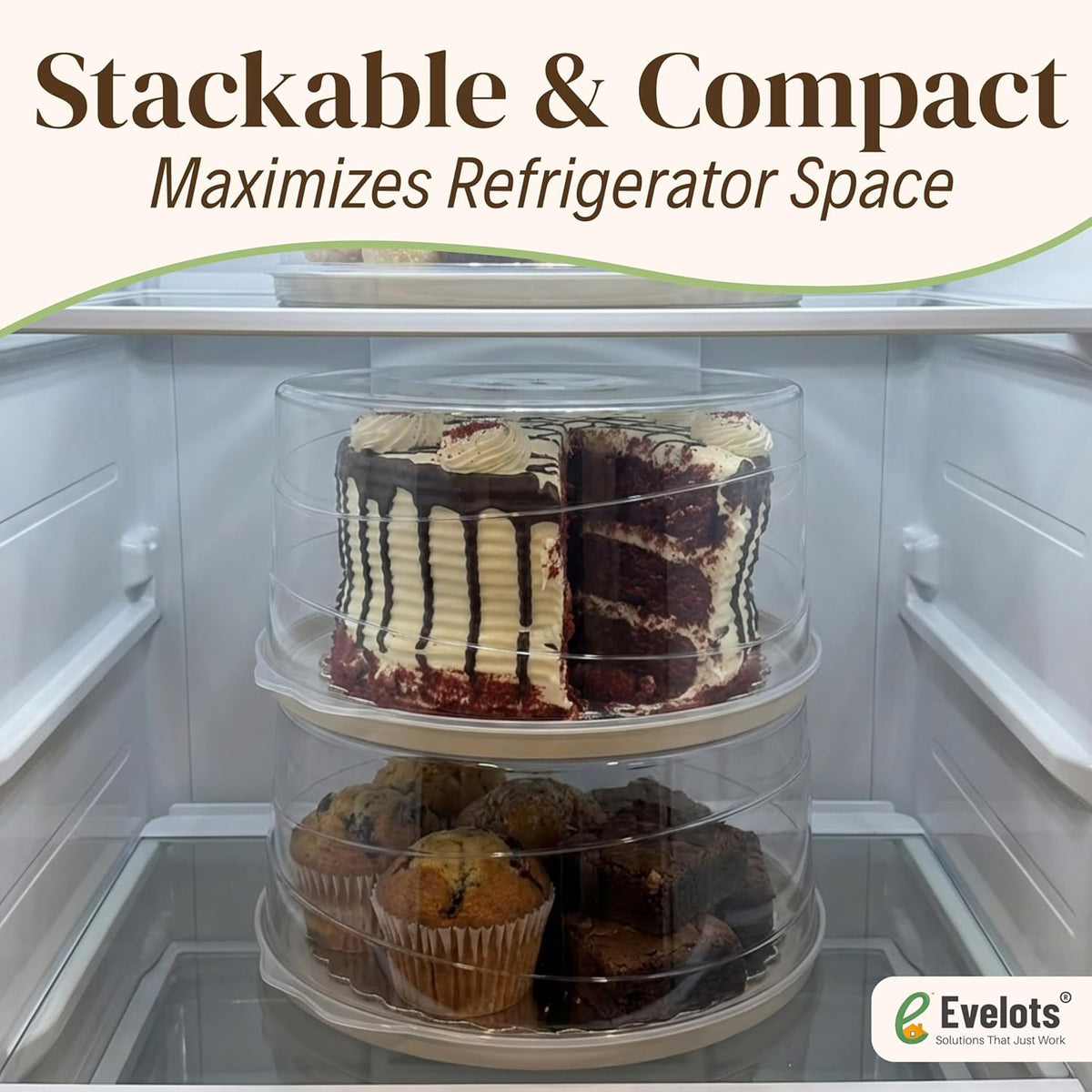 Evelots 10-Inch Airtight Food Storage Container with Lid - Portable Carrier for Pies, Cakes, Cupcakes & More - BPA-Free Clear Plastic - Secure & Easy Transport