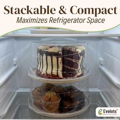 Evelots 10-Inch Airtight Food Storage Container with Lid - Portable Carrier for Pies, Cakes, Cupcakes & More - BPA-Free Clear Plastic - Secure & Easy Transport