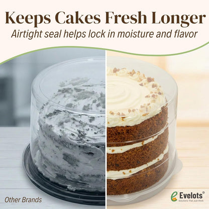 Evelots 10-Inch Airtight Food Storage Container with Lid - Portable Carrier for Pies, Cakes, Cupcakes & More - BPA-Free Clear Plastic - Secure & Easy Transport