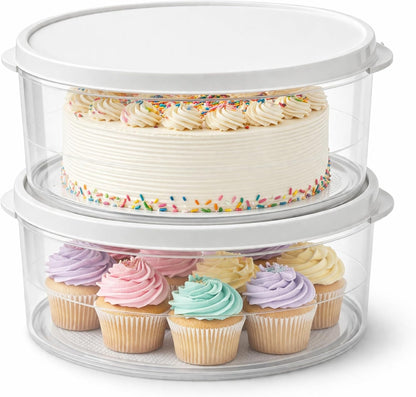Evelots 10-Inch Airtight Food Storage Container with Lid - Portable Carrier for Pies, Cakes, Cupcakes & More - BPA-Free Clear Plastic - Secure & Easy Transport