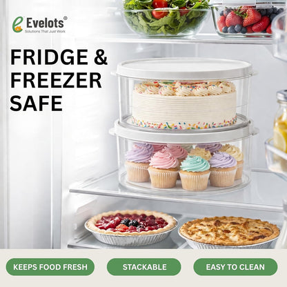 Evelots 10-Inch Airtight Food Storage Container with Lid - Portable Carrier for Pies, Cakes, Cupcakes & More - BPA-Free Clear Plastic - Secure & Easy Transport