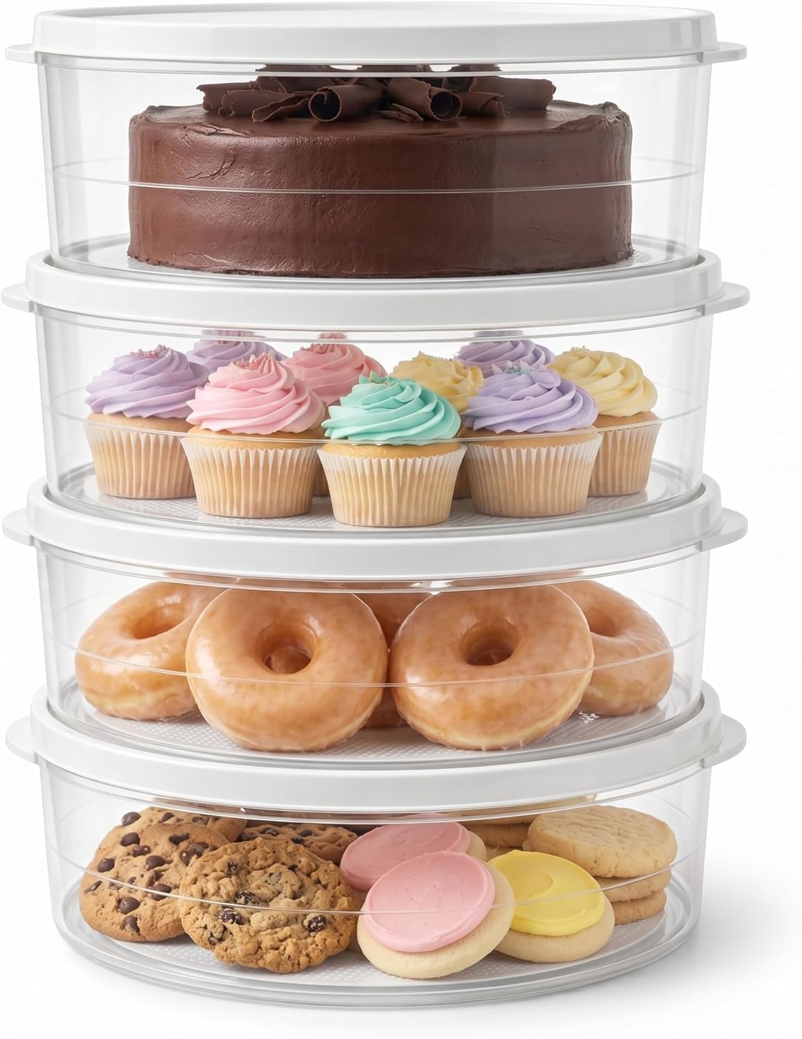 Evelots 10-Inch Airtight Food Storage Container with Lid - Portable Carrier for Pies, Cakes, Cupcakes & More - BPA-Free Clear Plastic - Secure & Easy Transport