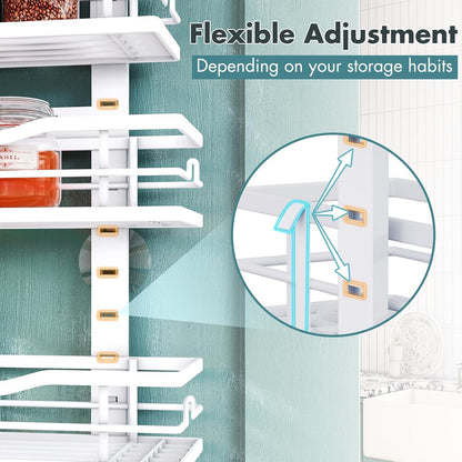 Eastherry Over The Door Pantry Organizer，9-Tier Over The Door Organizer with Adjustable Basket，Metal Hanging Pantry Organizers and Storage for Kitchen, Back of Door Seasoning Rack (Black)