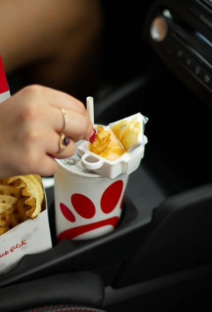 4 Pack Stay Saucy Dipping Sauce Holders for Car – Cup & Straw Mount Clips for Stanley Tumblers – French Fry & Nugget Condiment Clip – Ketchup & Ranch | Made in USA