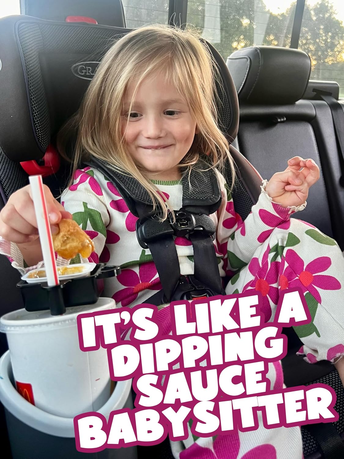 4 Pack Stay Saucy Dipping Sauce Holders for Car – Cup & Straw Mount Clips for Stanley Tumblers – French Fry & Nugget Condiment Clip – Ketchup & Ranch | Made in USA