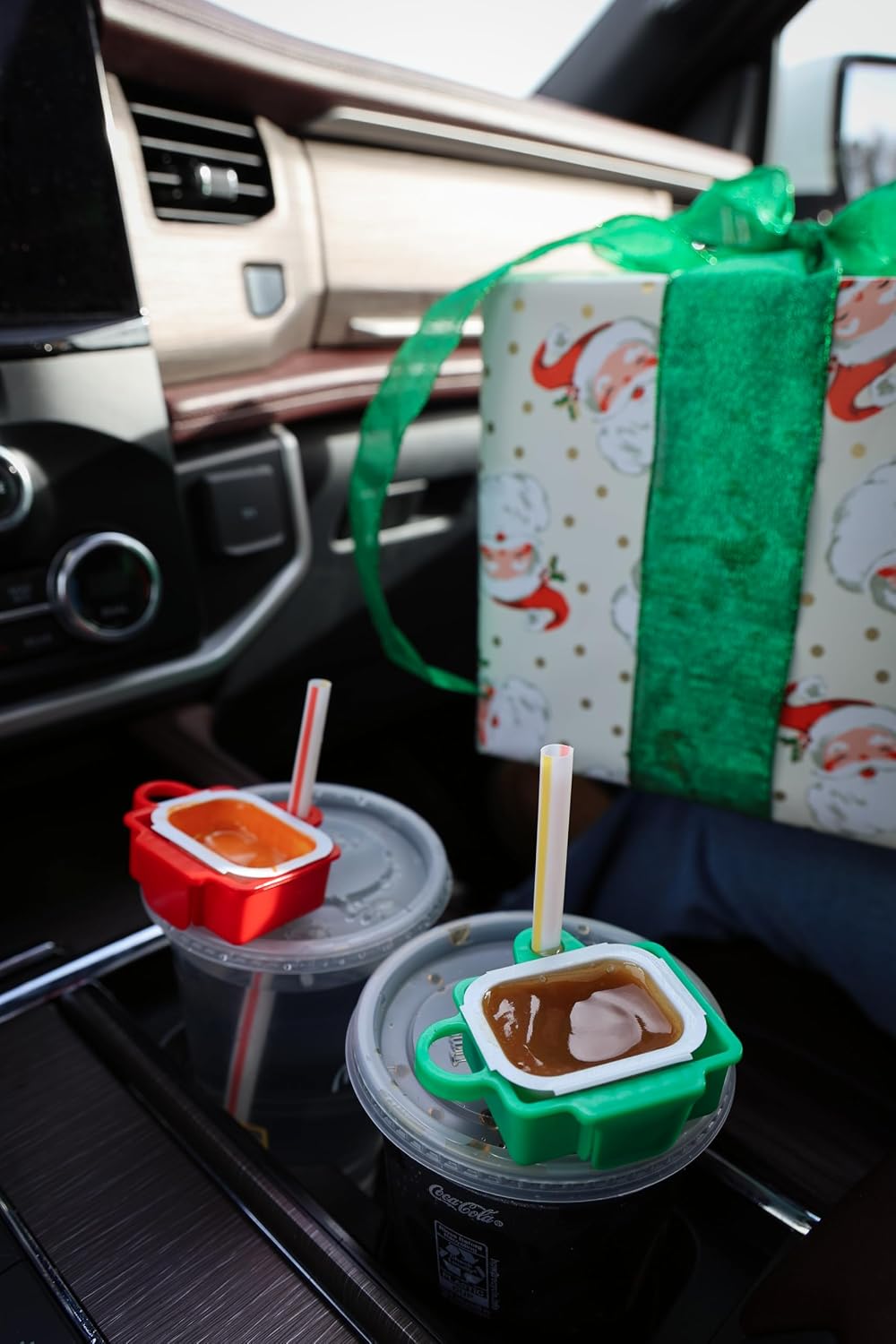 4 Pack Stay Saucy Dipping Sauce Holders for Car – Cup & Straw Mount Clips for Stanley Tumblers – French Fry & Nugget Condiment Clip – Ketchup & Ranch | Made in USA