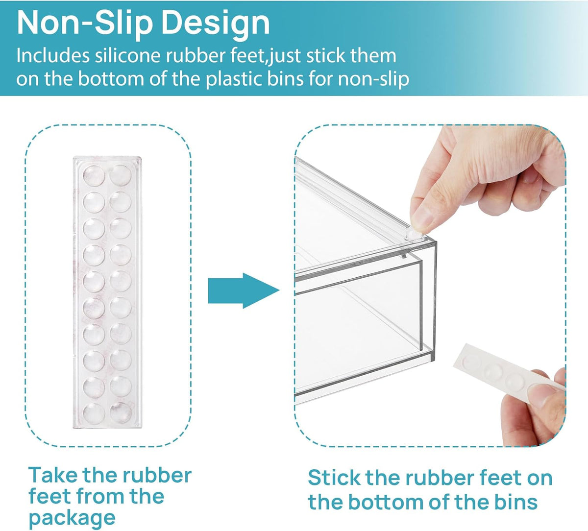 Stackable Storage Drawers Set of 5, Clear Plastic Organizer Bins for Baby Bottle, Beauty Supplies Storage, Ideal for Kichen Countertop, Vanity, Bathroom, Cabinet, Pantry Organization