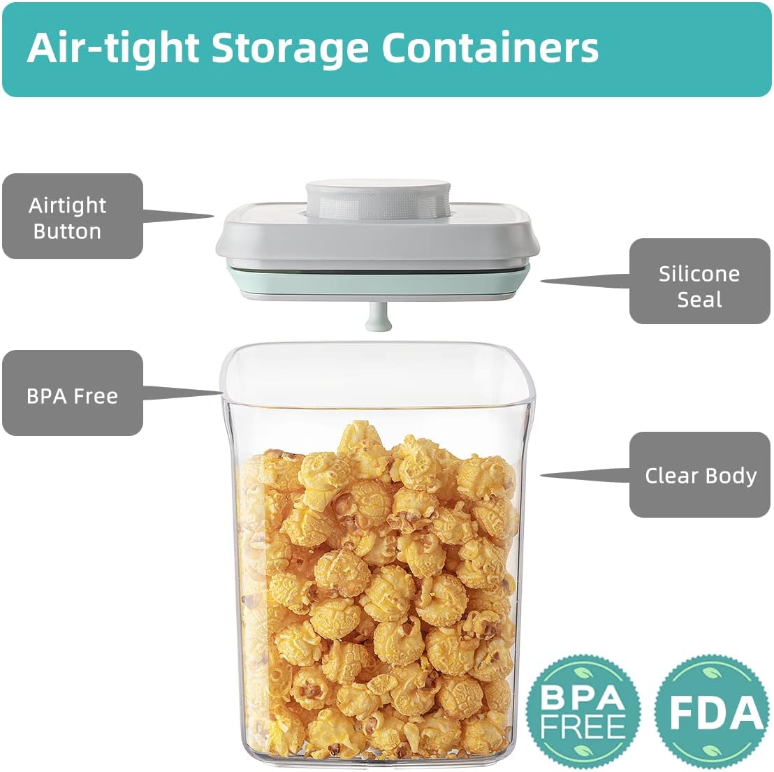 Rotating Food Storage Containers Set of 6, 23oz (690ml) Clear PET Jars with Dual Pour Lids, 360° Lazy Susan Pantry Organizer for Snacks, Cereal, Nuts, Oats & Dry Foods, Kitchen Grain Dispenser