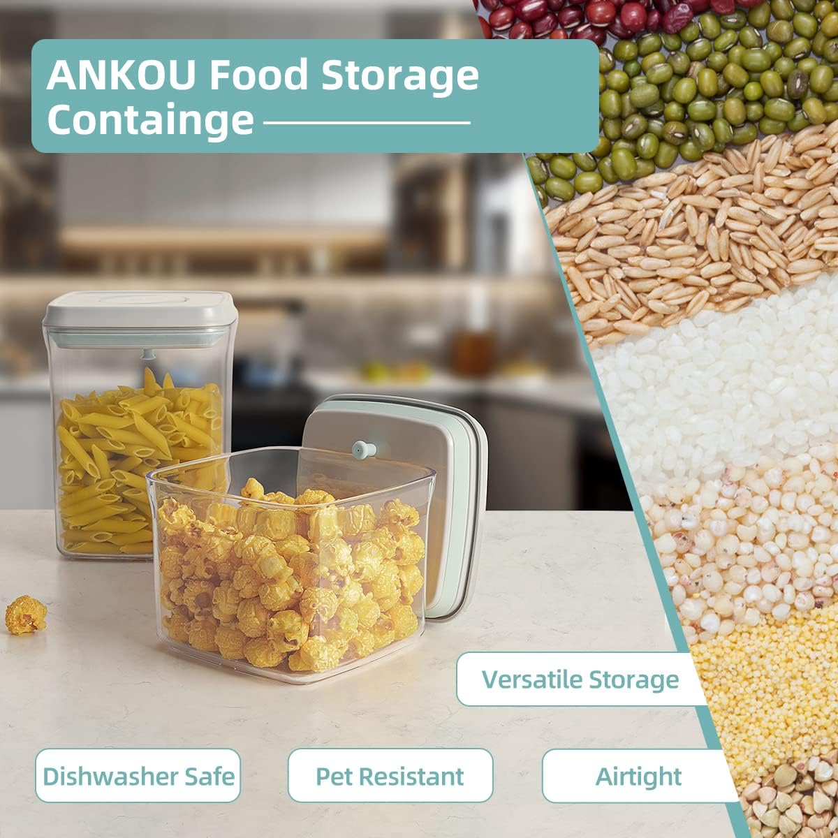 Rotating Food Storage Containers Set of 6, 23oz (690ml) Clear PET Jars with Dual Pour Lids, 360° Lazy Susan Pantry Organizer for Snacks, Cereal, Nuts, Oats & Dry Foods, Kitchen Grain Dispenser