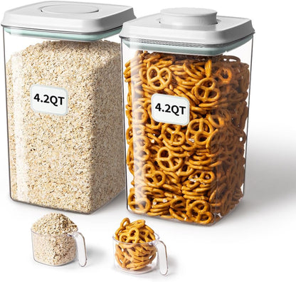 Rotating Food Storage Containers Set of 6, 23oz (690ml) Clear PET Jars with Dual Pour Lids, 360° Lazy Susan Pantry Organizer for Snacks, Cereal, Nuts, Oats & Dry Foods, Kitchen Grain Dispenser