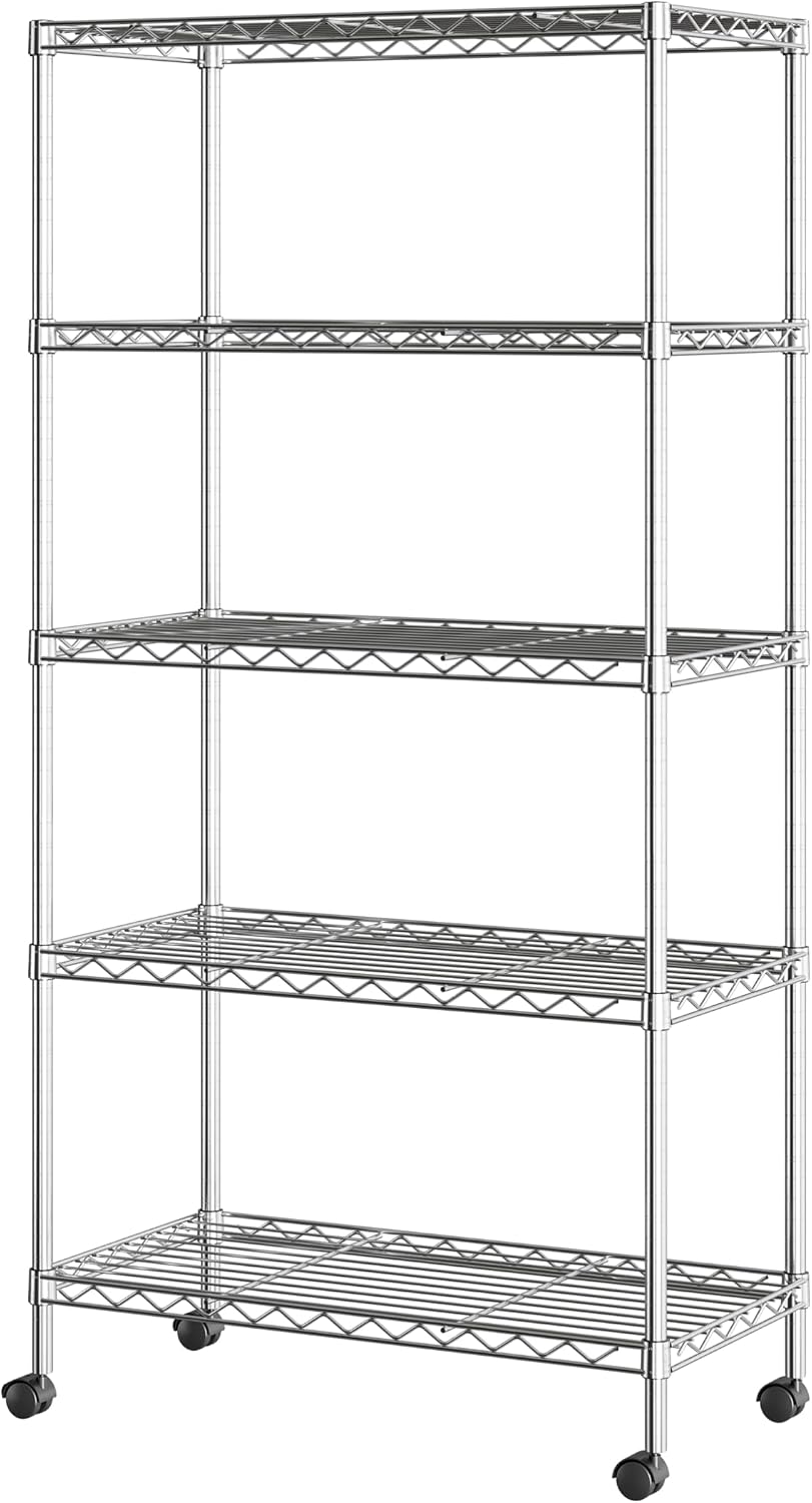 5-Tier Steel Wire Shelving, 30"W x 14"D x 61.5"H