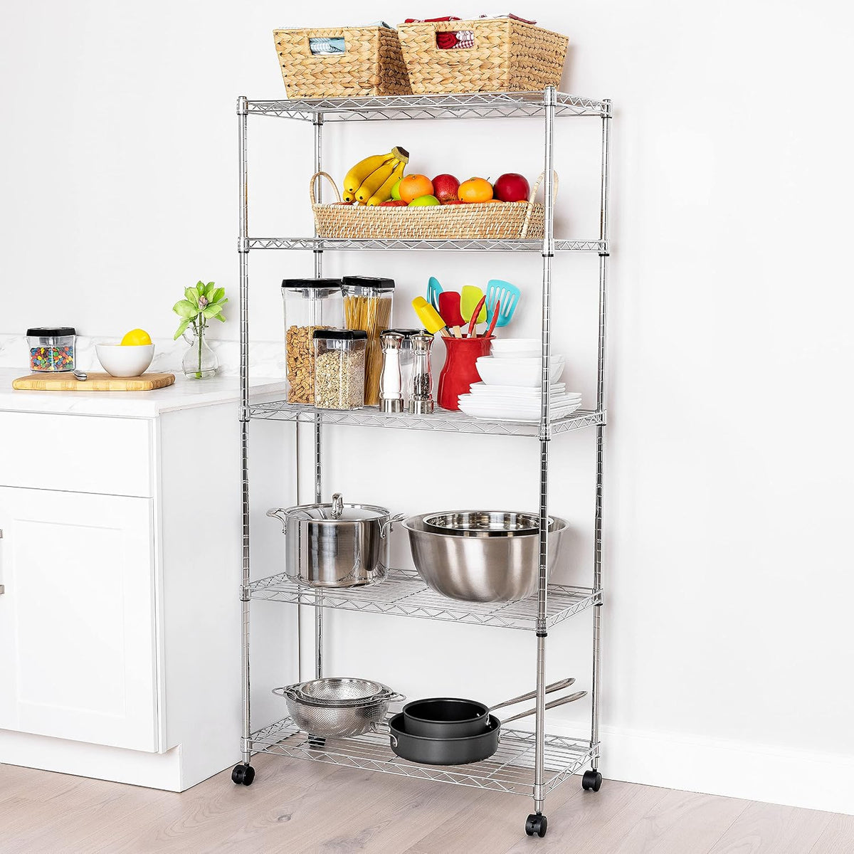 5-Tier Steel Wire Shelving, 30"W x 14"D x 61.5"H