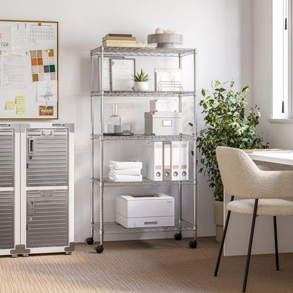 5-Tier Steel Wire Shelving, 30"W x 14"D x 61.5"H