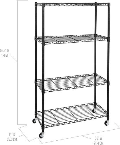 5-Tier Steel Wire Shelving, 30"W x 14"D x 61.5"H