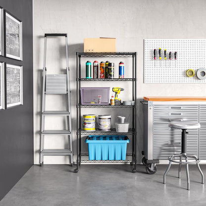 5-Tier Steel Wire Shelving, 30"W x 14"D x 61.5"H