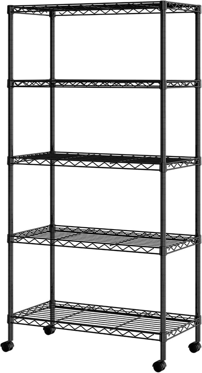 5-Tier Steel Wire Shelving, 30"W x 14"D x 61.5"H