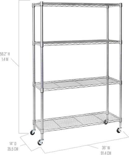 5-Tier Steel Wire Shelving, 30"W x 14"D x 61.5"H