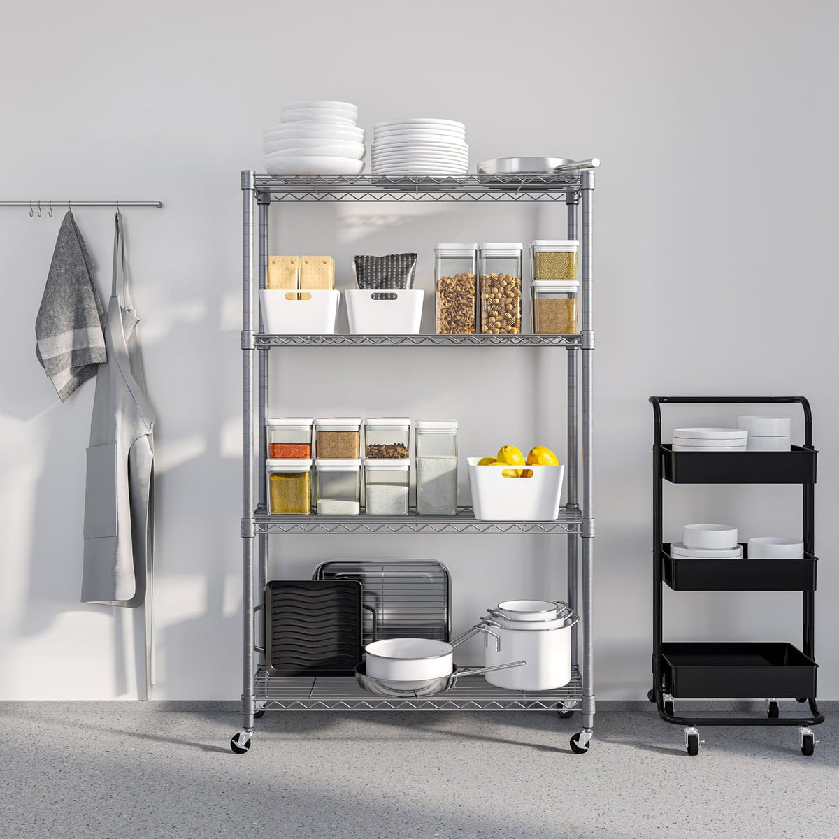 5-Tier Steel Wire Shelving, 30"W x 14"D x 61.5"H